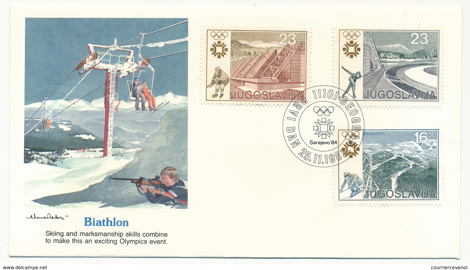 YOUGOSLAVIE - 8 Enveloppes FDC Jeux Olympiques De SARAJAVO - 2 Séries - BEOGRAD 25//11/1983 - Winter 1984: Sarajevo