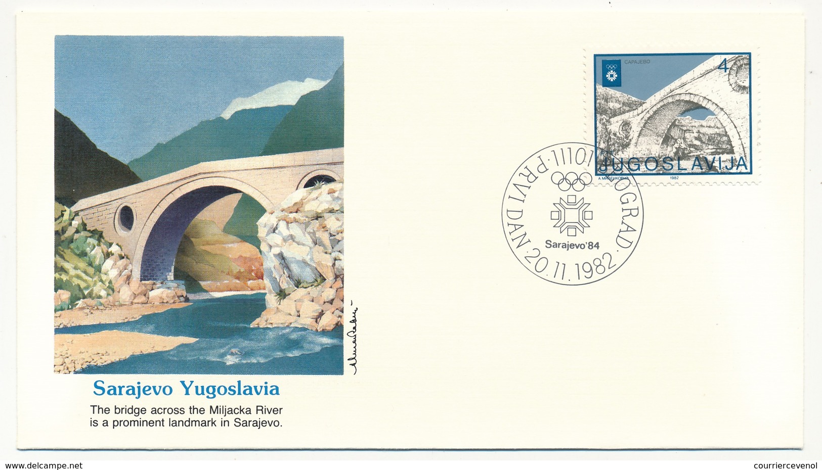 YOUGOSLAVIE - 4 Enveloppes FDC - Monuments - (Sarajevo 1984) - BEOGRAD 20/11/1982 - FDC