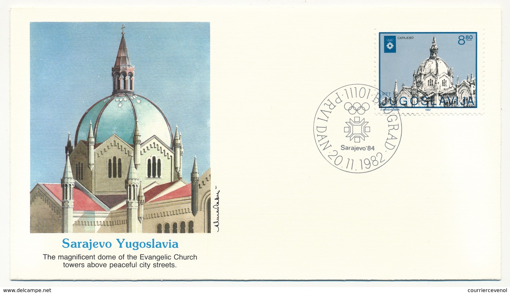 YOUGOSLAVIE - 4 Enveloppes FDC - Monuments - (Sarajevo 1984) - BEOGRAD 20/11/1982 - FDC