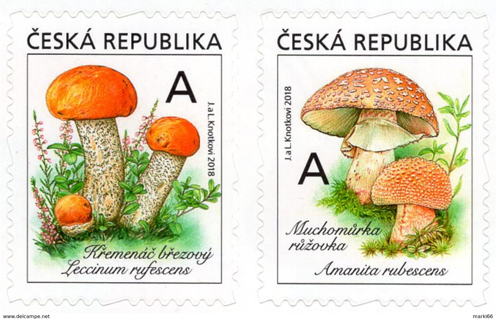 Czech Republic - 2018 - Edible Mushrooms - Mint Self-adhesive Stamp Set - Ungebraucht