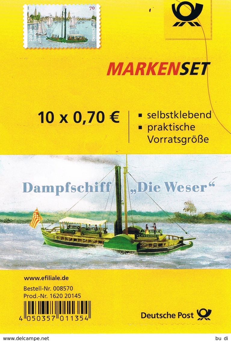 Deutschland Markenset - Dampf Schiff Weser - Folienblatt Ohne Marken - Andere & Zonder Classificatie