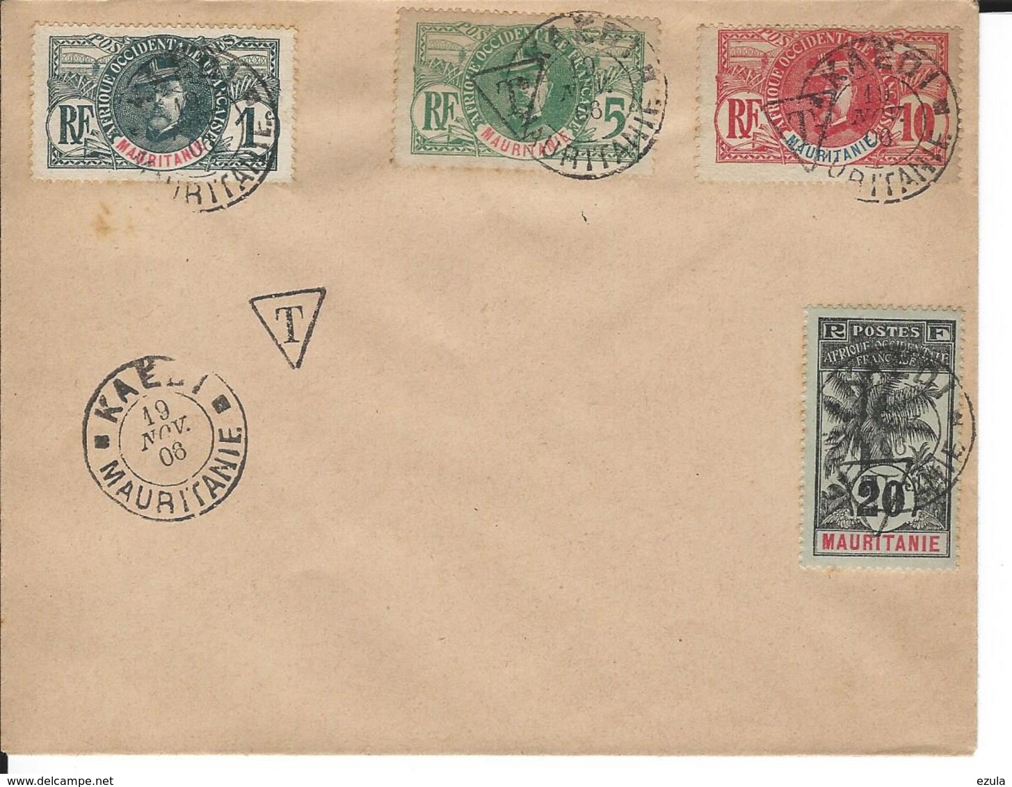 Lettre Du 19/11/1908 Affranchie Avec Timbres Taxe Surchargé D'un T N° 1-2-3- Et  1 Sans T - 450.00 € Valeur - Lettres & Documents