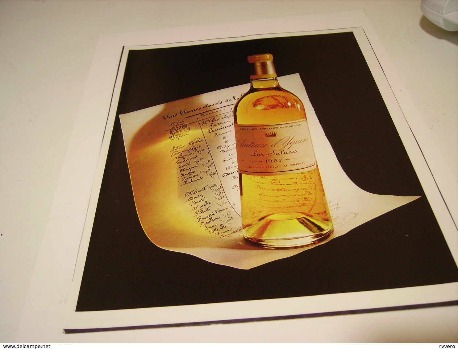 ANCIENNE PUBLICITE VIN SAUTERNE DU CHATEAU D YQUEM 1973 - Alcools