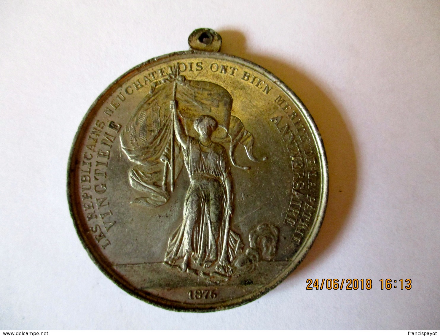 Suisse: Médaille 20 Ans Républicains Neuchâtelois 1876 - Professionals / Firms