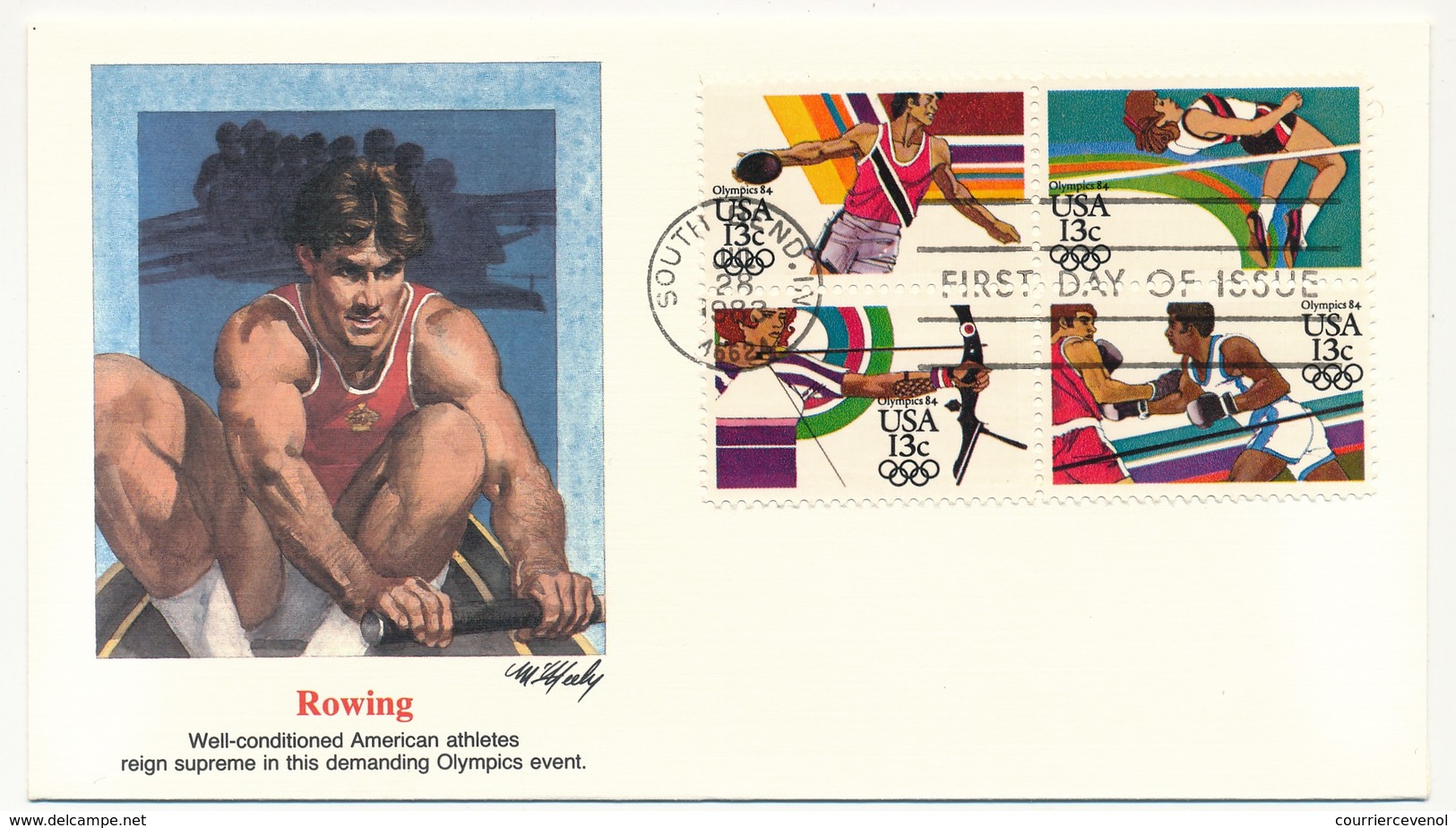 ETATS UNIS - 5 Enveloppes FDC - Jeux Olympiques De Los Angeles - Premier Jour 28 Juillet 1983 (2 Séries) - Ete 1984: Los Angeles
