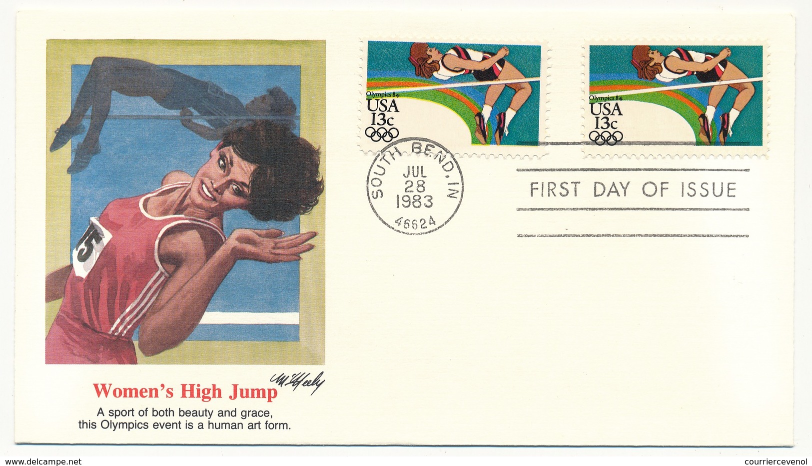 ETATS UNIS - 5 Enveloppes FDC - Jeux Olympiques De Los Angeles - Premier Jour 28 Juillet 1983 (2 Séries) - Sommer 1984: Los Angeles