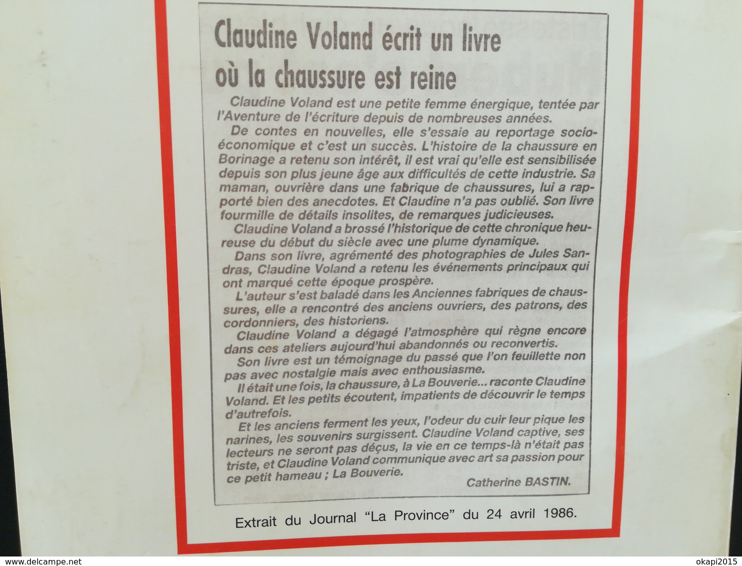 LE BORINAGE ET LA CHAUSSURE UNE HISTOIRE D AMOUR DRAMATIQUE ... PAR VOLAND AN 1986 LIVRE RÉGIONALISME WALLONIE HAINAUT - België