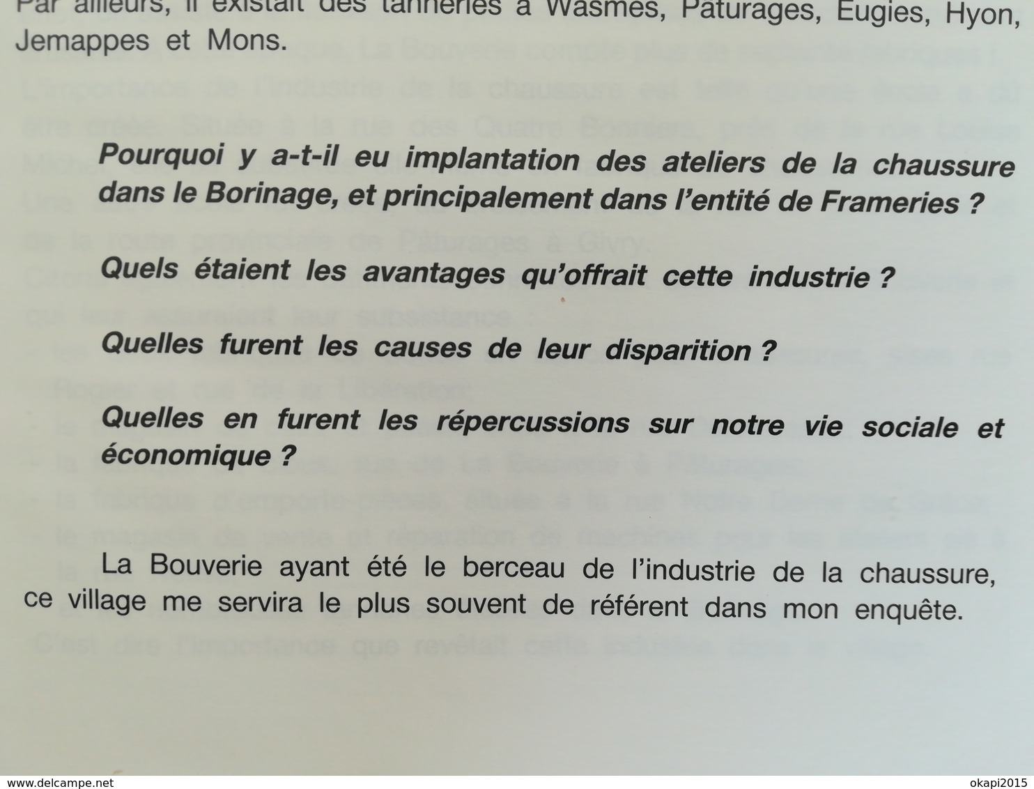 LE BORINAGE ET LA CHAUSSURE UNE HISTOIRE D AMOUR DRAMATIQUE ... PAR VOLAND AN 1986 LIVRE RÉGIONALISME WALLONIE HAINAUT - België