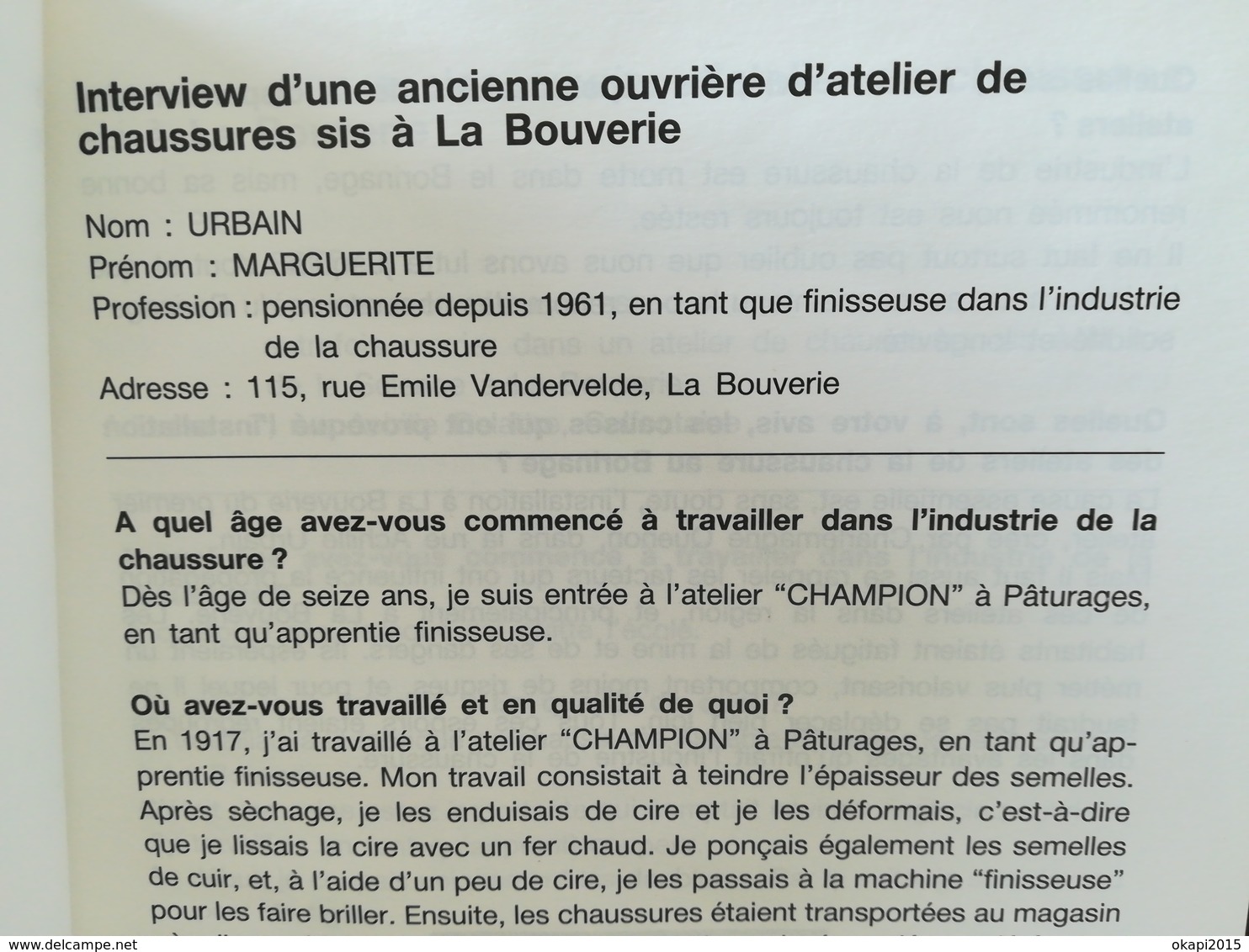 LE BORINAGE ET LA CHAUSSURE UNE HISTOIRE D AMOUR DRAMATIQUE ... PAR VOLAND AN 1986 LIVRE RÉGIONALISME WALLONIE HAINAUT