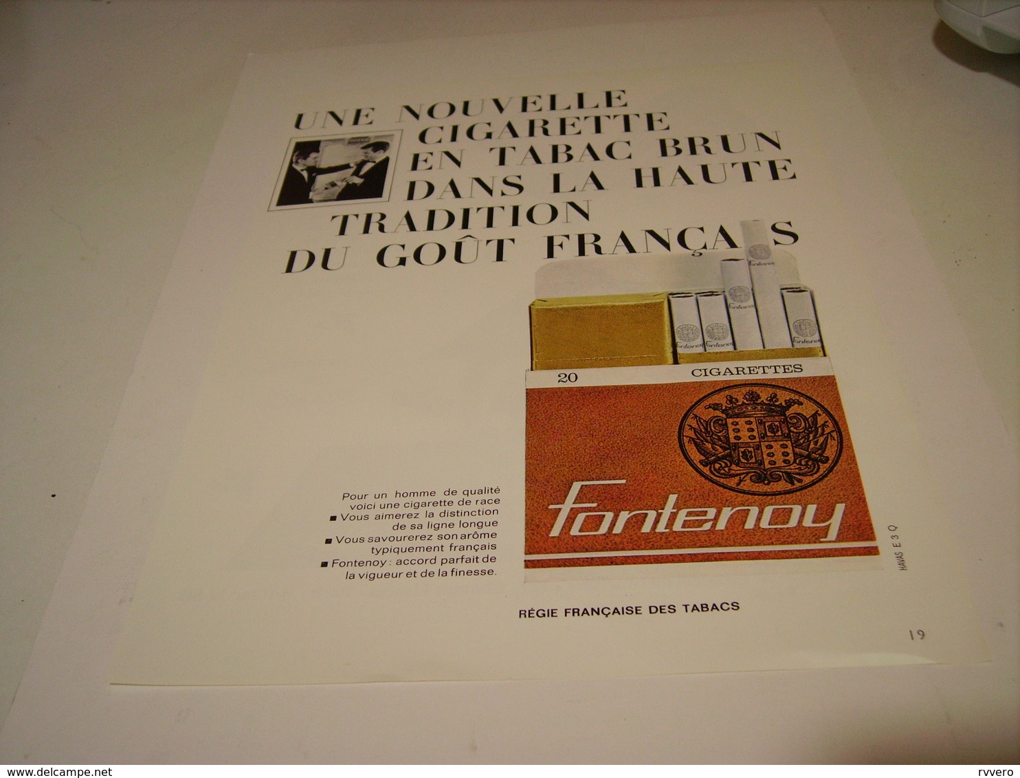 ANCIENNE PUBLICITE CIGARETTE FONTENOY TABAC BRUN 1963 - Autres & Non Classés