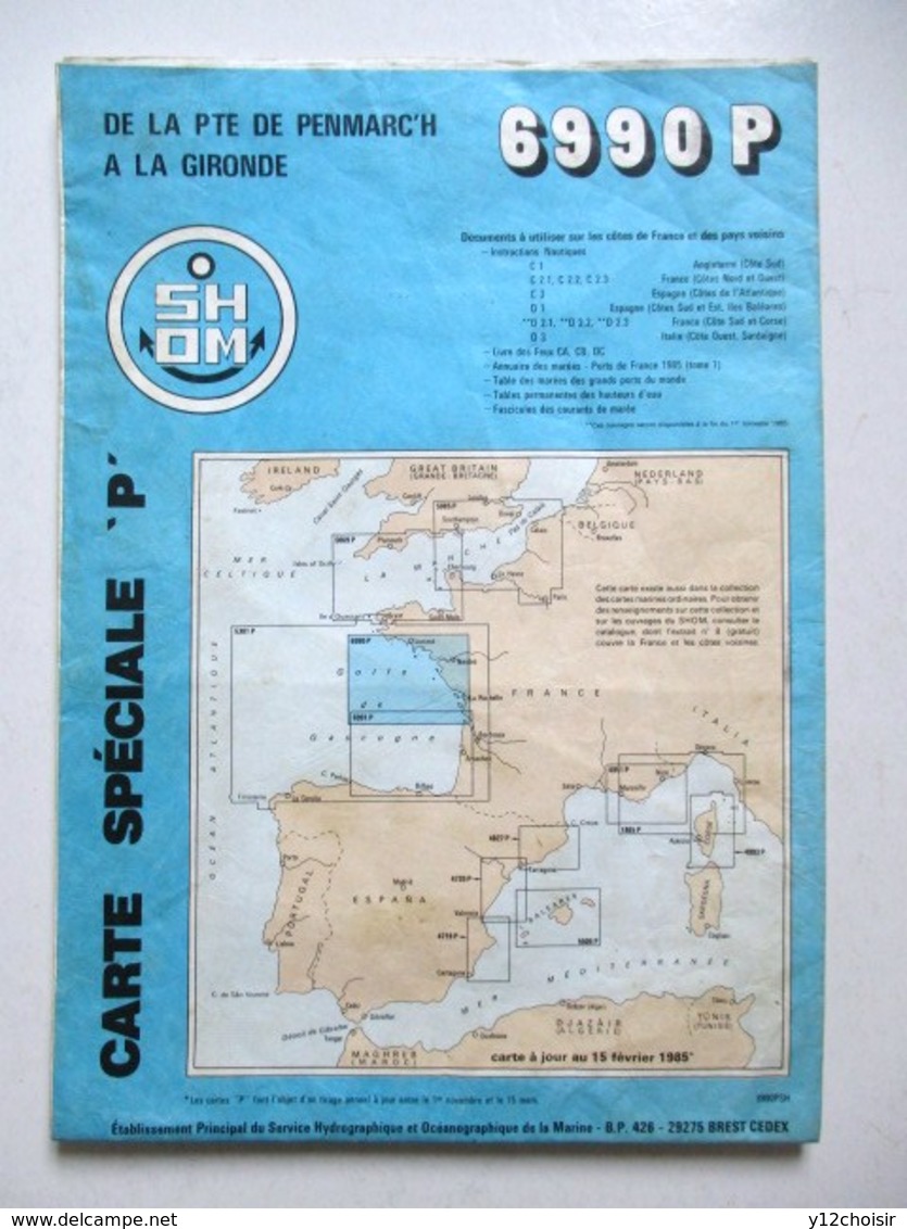 CARTE MARINE 6990P DE LA PTE DE PENMARC'H A LA GIRONDE - Cartas Náuticas