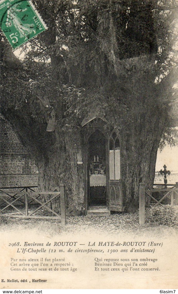 CPA - Environs De ROUTOT (27) La HAYE-de-ROUTOT - Thème : ARBRE - Aspect De L'If-Chapelle En 1914 - Routot