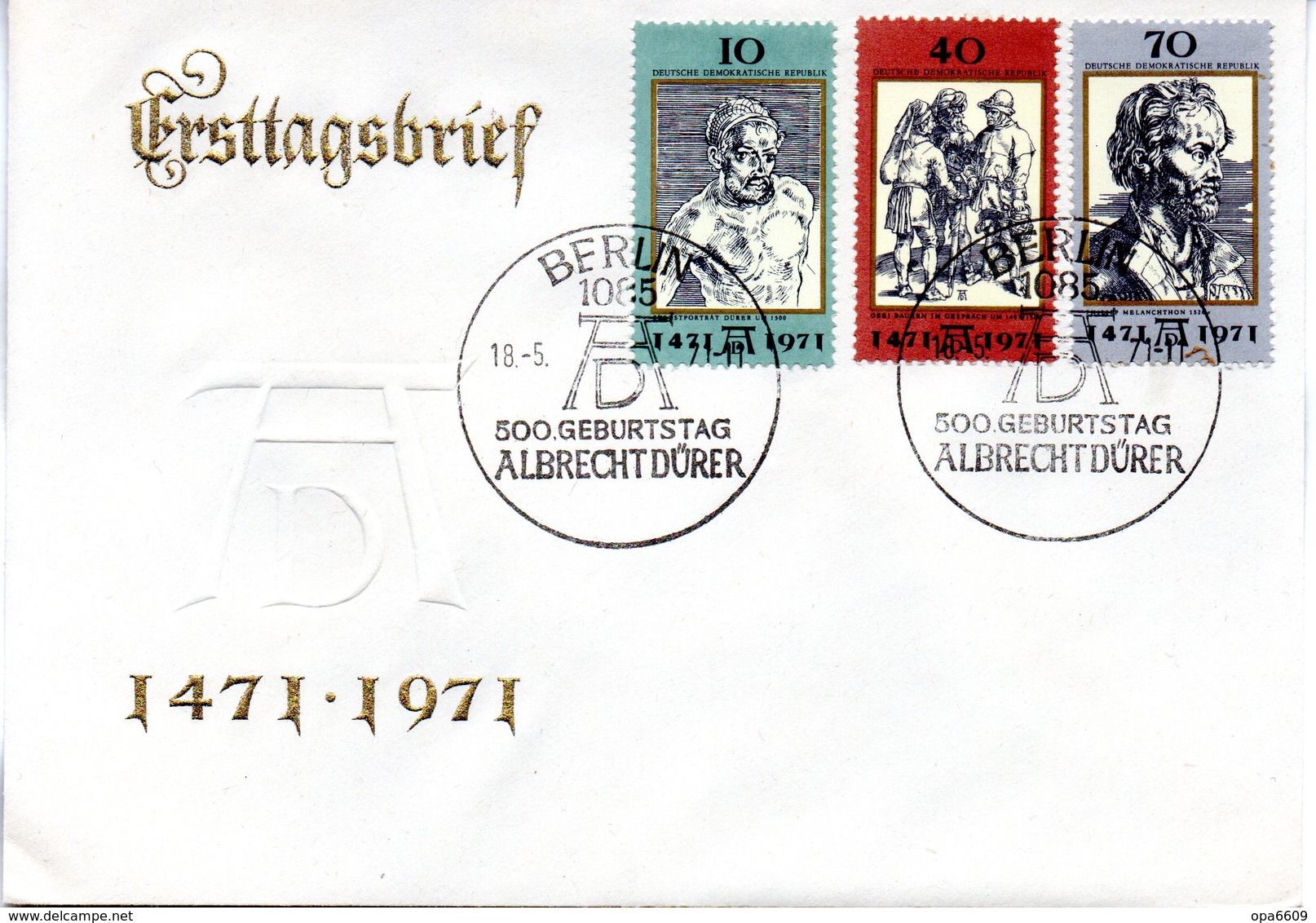 DDR Schmuck-FDC Mi 1672/74 "500. Geburtstagag Von Albrecht Dürer" ESSt 18.5.71 BERLIN                        1 - Sonstige & Ohne Zuordnung