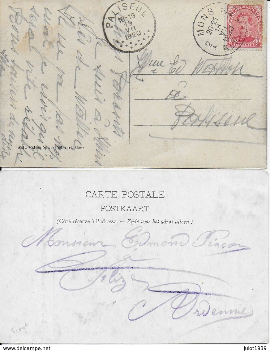 MONS ..-- 2 Cartes écrites . Voir Verso . - Mons