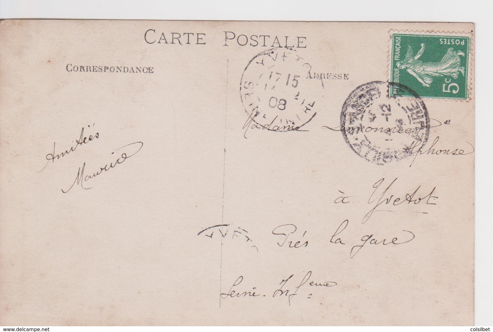 Romilly-sur-Andelle. (Cachet). Adressée à . Yvetot. Carte-photo. - A Identifier