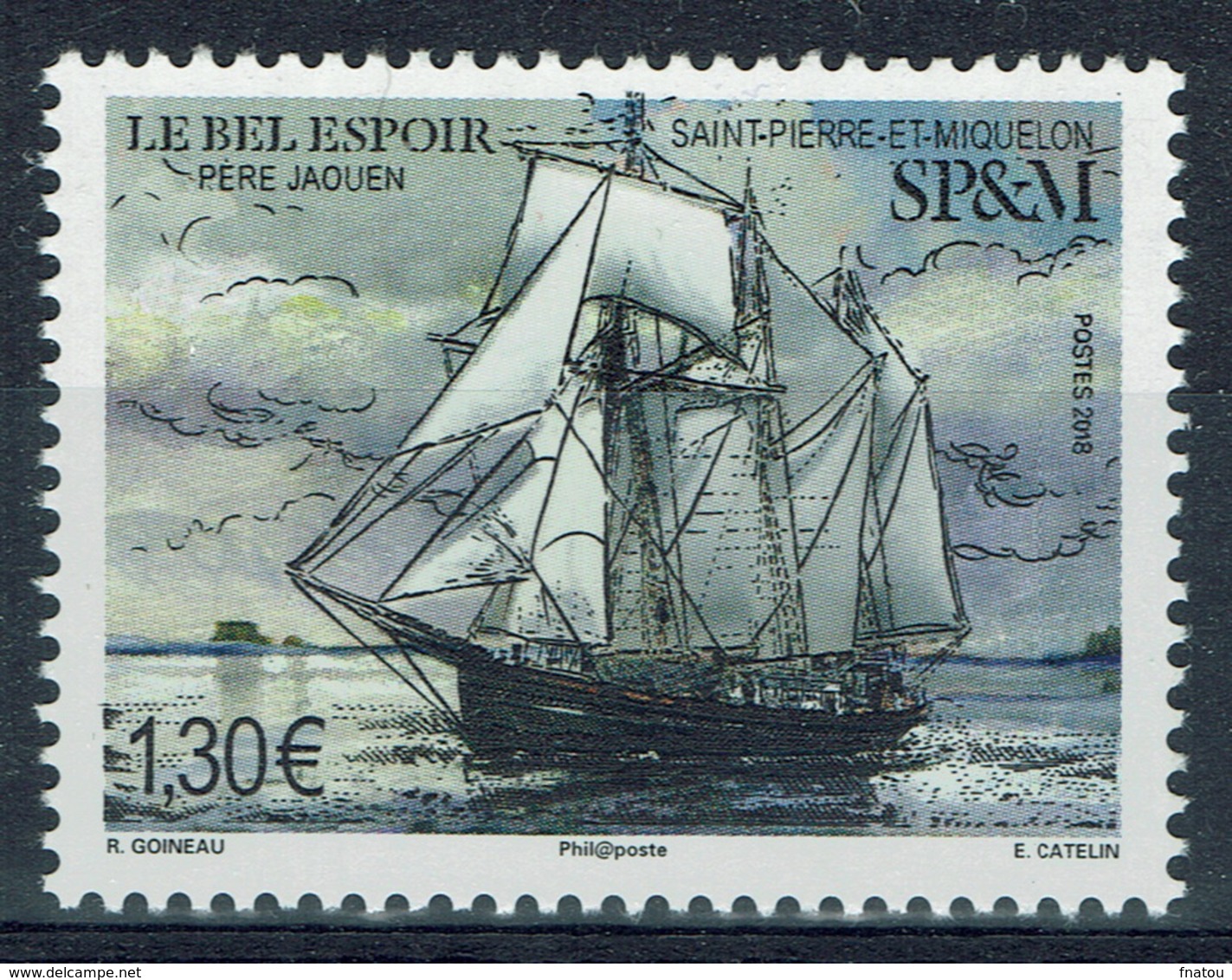 Saint Pierre And Miquelon, Ship, "le Bel Espoir", 2018, MNH VF - Nuovi