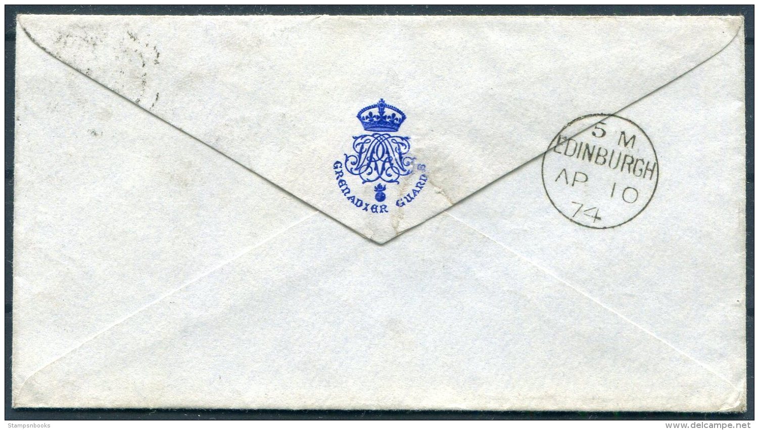 1874 GB 1d Red 'AR' Plate Cover Windsor 896 Duplex - Edinburgh. Grenadier Guards Army - Lettres & Documents
