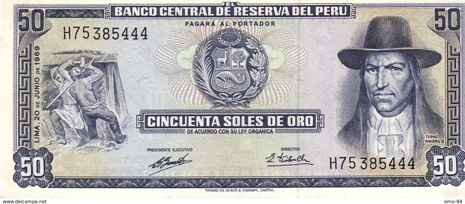 Peru P.101  50  Soles 1969  Unc - Pérou