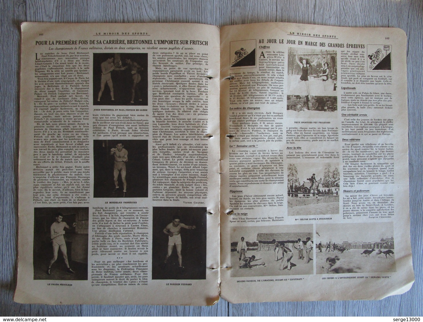 LE MIROIR DES SPORTS 1926 Tennis Lacoste Foot Sete Cette Stade Francais Arsenal Aston Villa Rugby Hockey Vélo Boxe