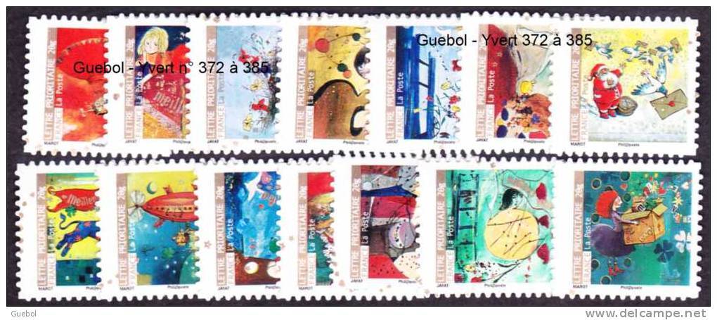 France Autoadhésif ** N°  372,à 385 - Voeux Pour 2010 - - Unused Stamps