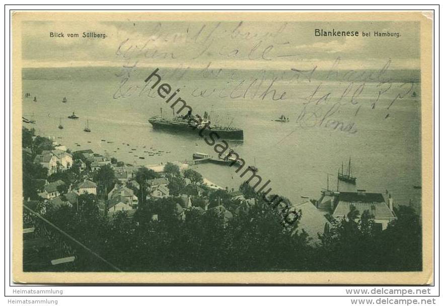 Hamburg-Blankenese - Blick Vom Süllberg Gel. 1909 - Blankenese