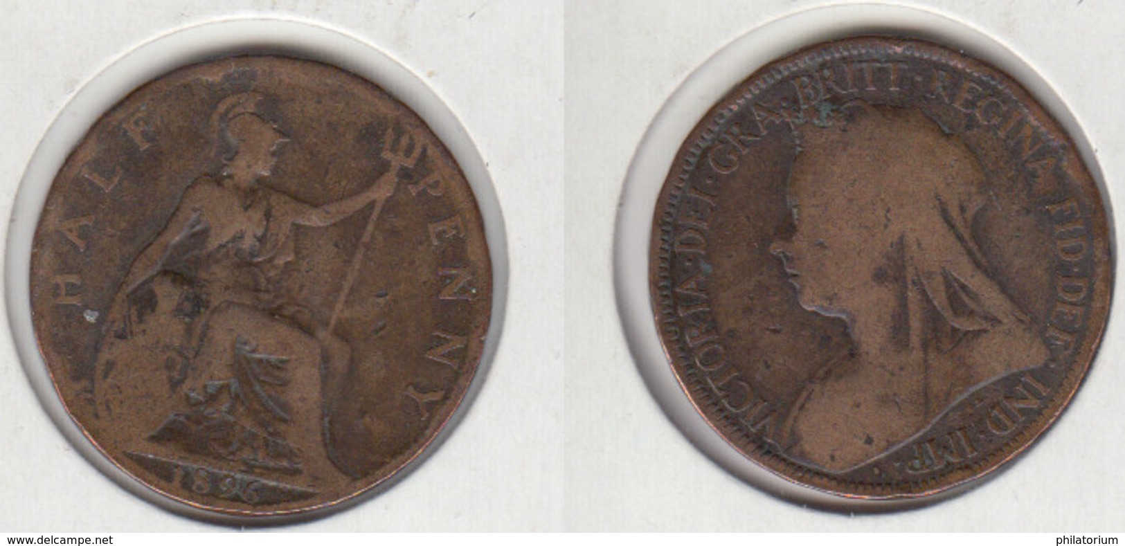 Grande Bretagne 1/2 Penny Half Penny 1896 - Autres & Non Classés