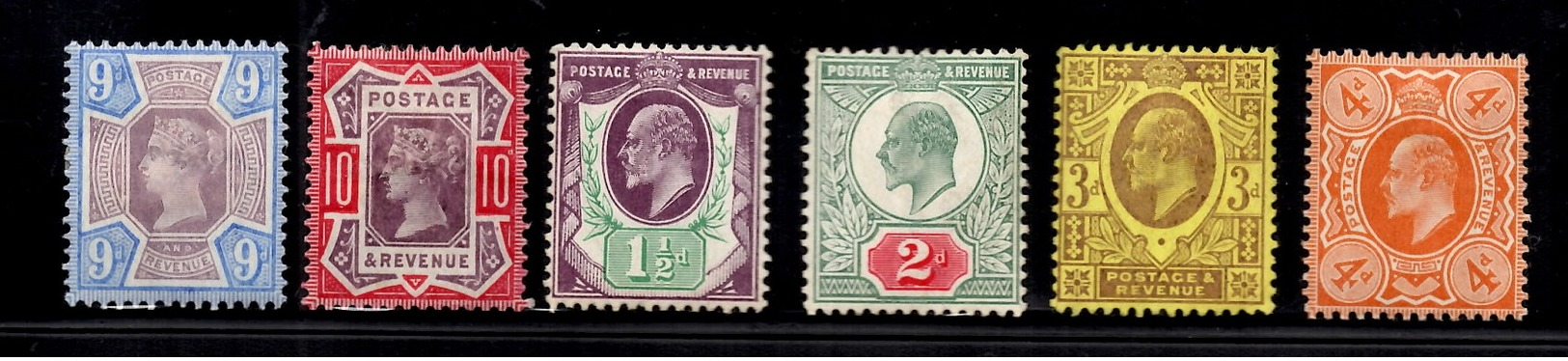 Grande-Bretagne Six Timbres Anciens Neufs * 1887/1910. Bonnes Valeurs. B/TB. A Saisir! - Nuevos