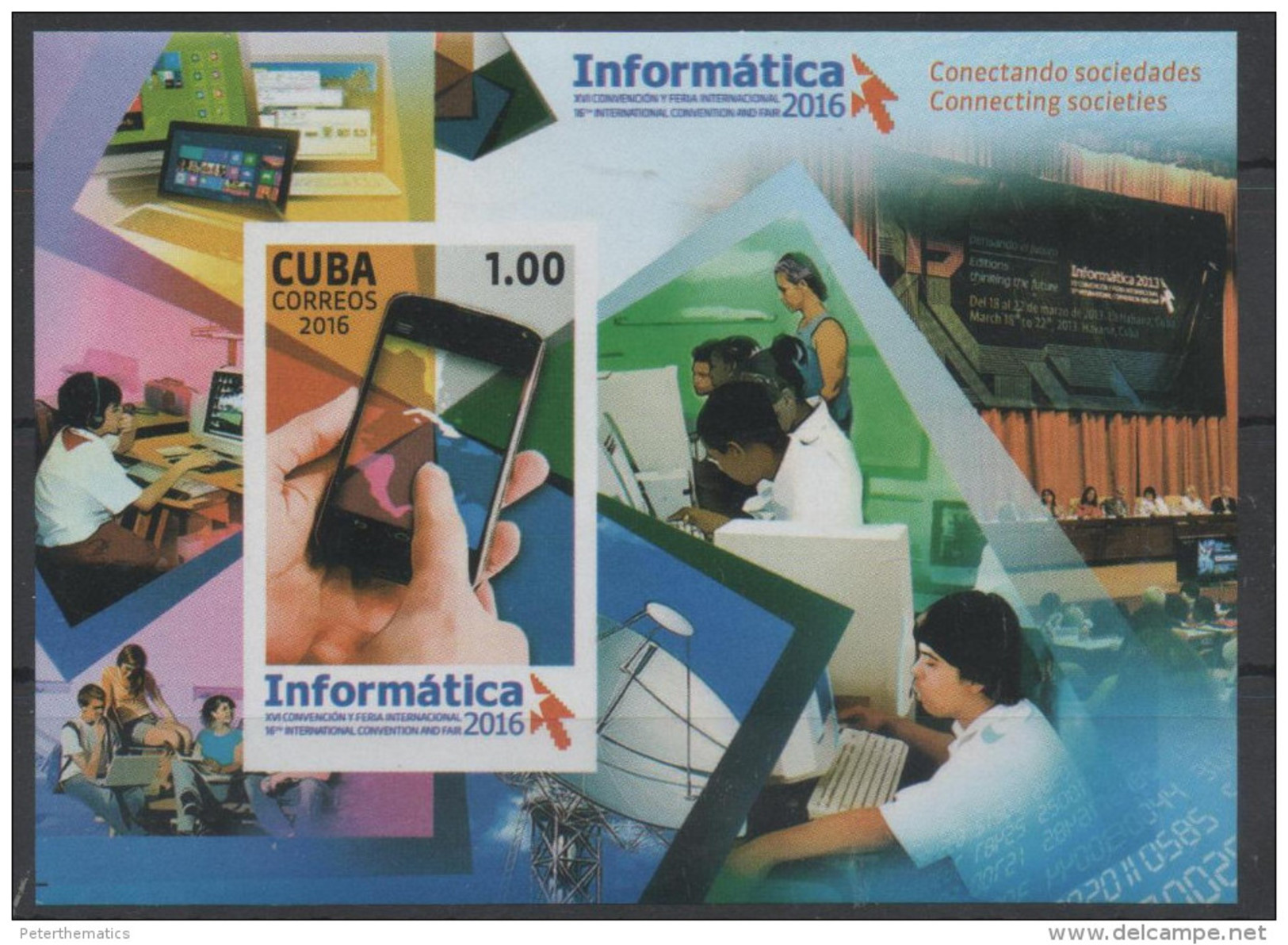 INFORMATION TECHNOLOGY, 2016, MNH, CELL PHONES, COMPUTERS, SATELLITES, S/SHEET - Informatique