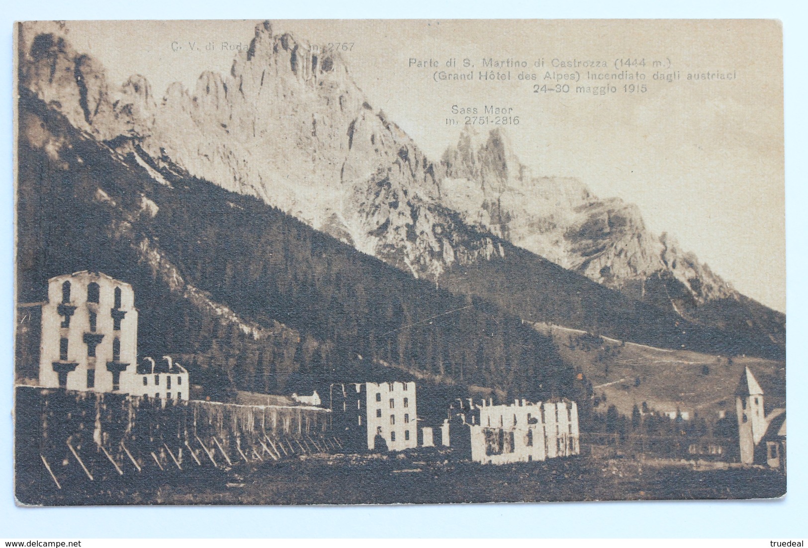 San Martino Di Castrozza, Grand Hotel Des Alpes, Incendiato Dagli Austriaci, 24-30 Maggio 1915, Italia Italy - Trento