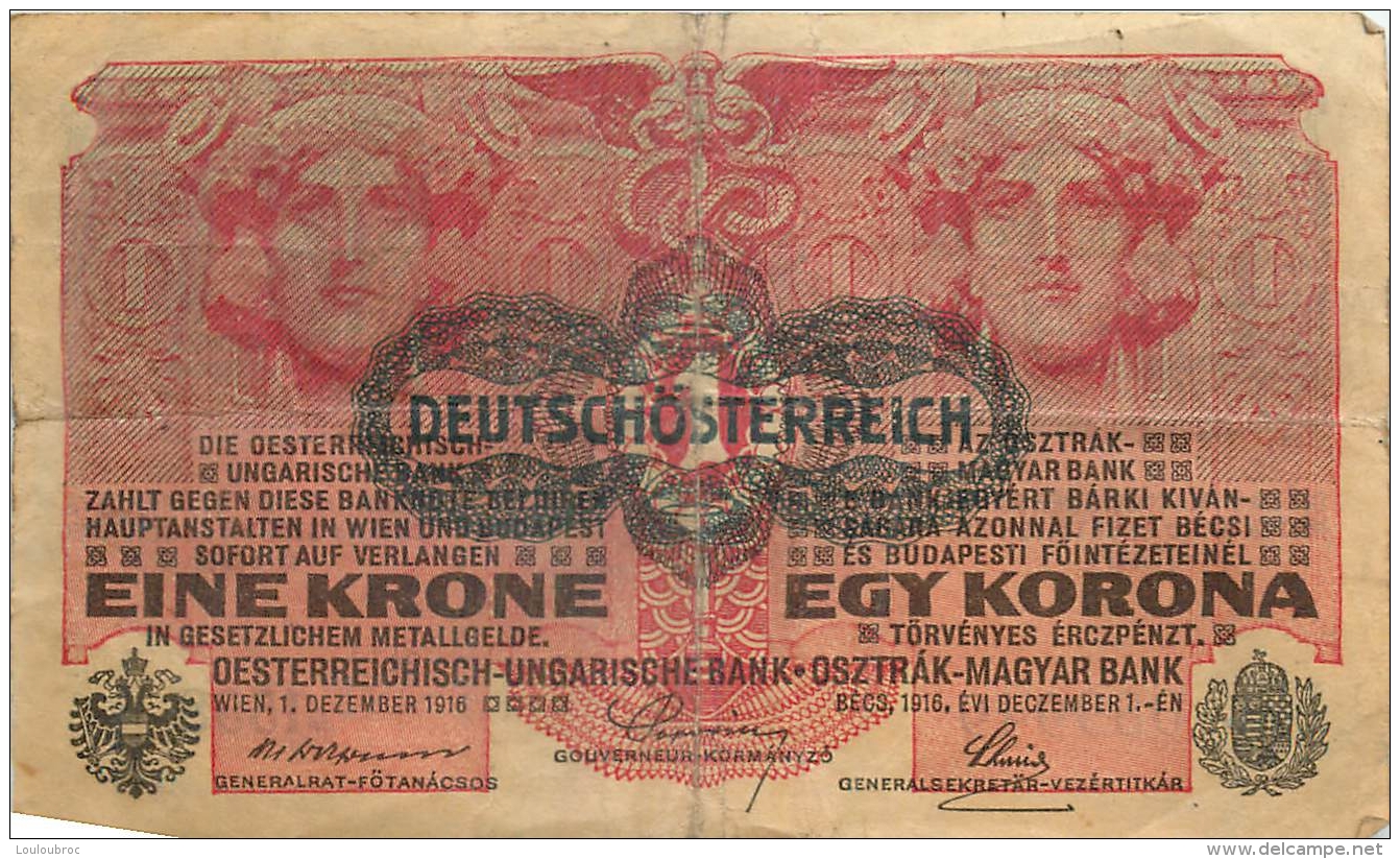 BILLET EINE KRONE  DEUTSCHOSTERREICH - Austria