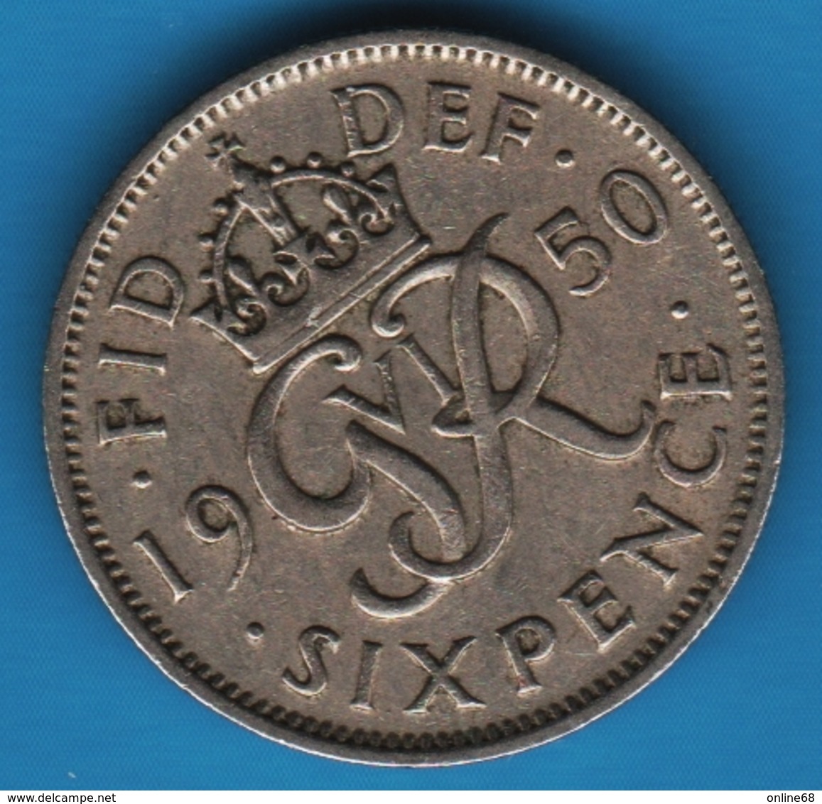 UK 6 PENCE 1950 KM# 875 George VI - H. 6 Pence