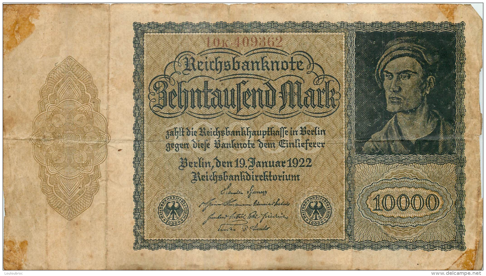 BILLET   10000 MARK  REICHSBANKNOTE 1922 - 10000 Mark