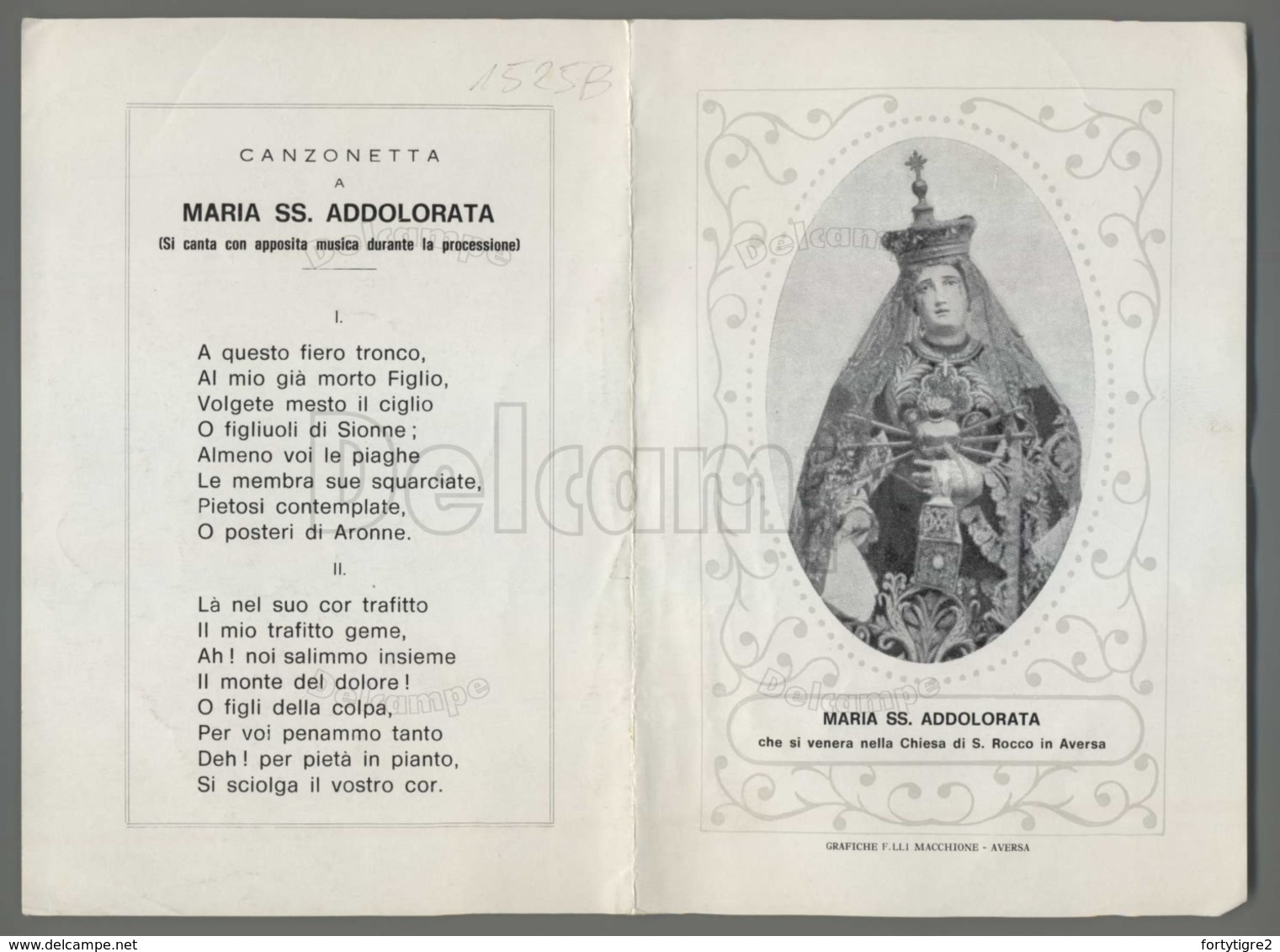 EM1525b MARIA SS. ADDOLORATA AVERSA CHIESA S. ROCCO APRIBILE Formato Cartolina - Religion & Esotericism