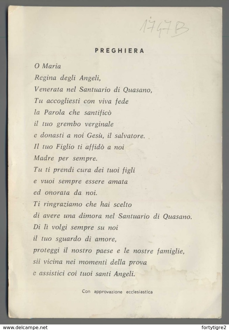 EM1747b MARIA SS. DEGLI ANGELI DI QUASANO TORITTO BARI Formato Cartolina - Religion & Esotericism