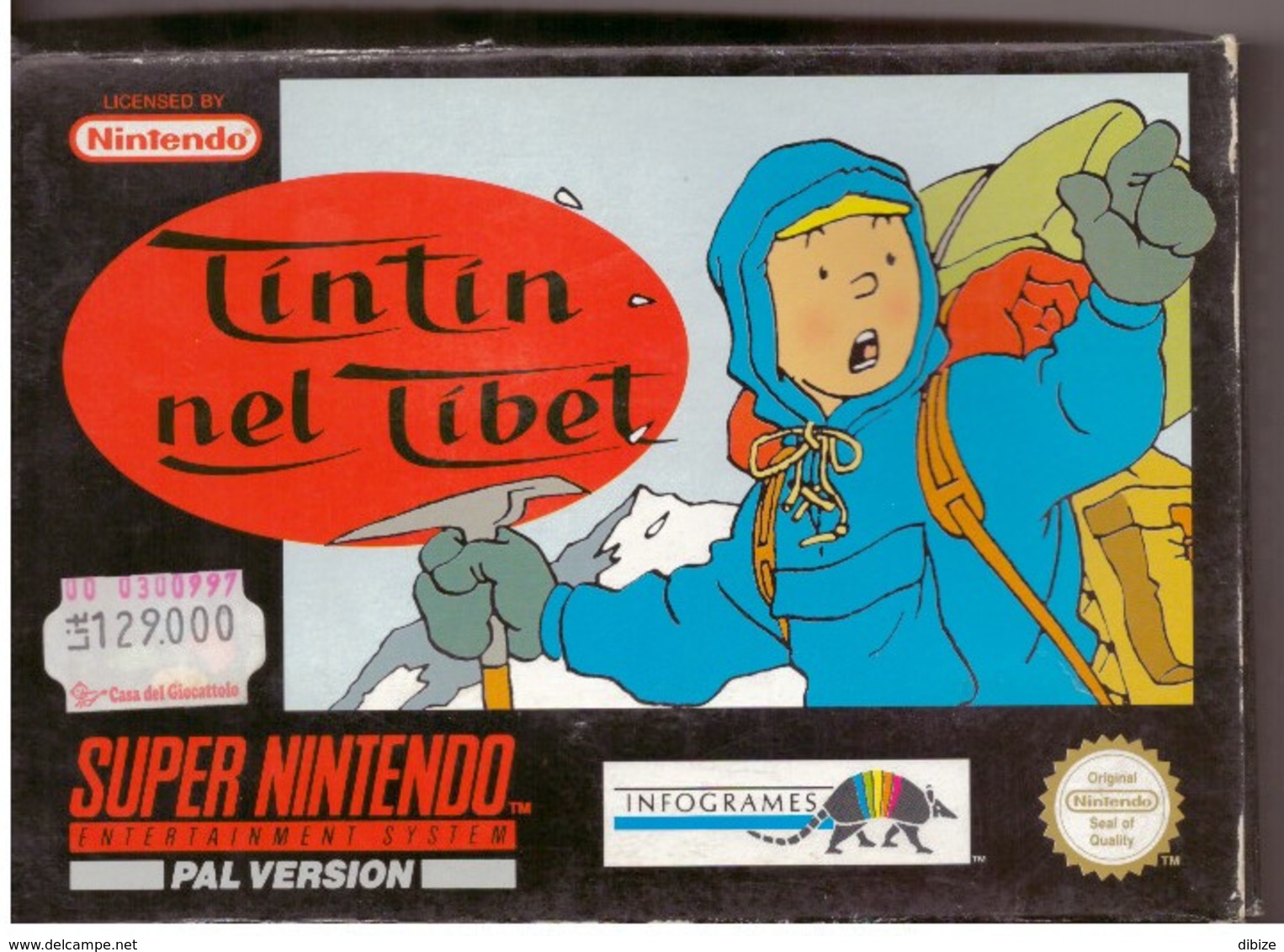 Cartouche Jeu Super Nintendo Tintin Au Tibet - Other & Unclassified