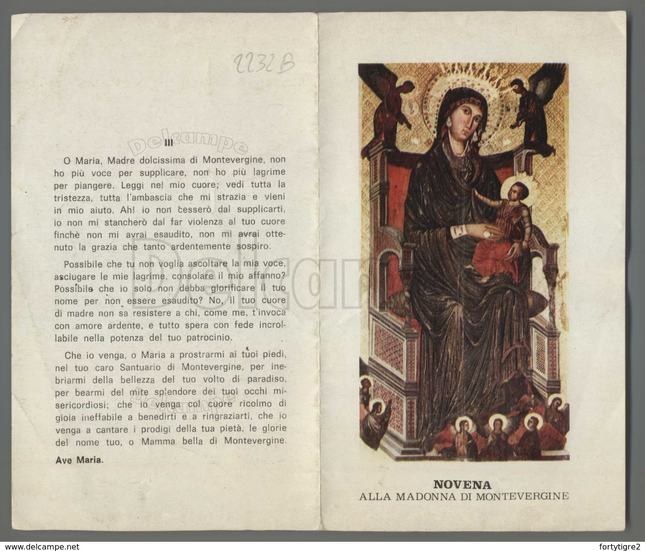 EM2232b NOVENA ALLA MADONNA DI MONTEVERGINE APRIBILE Formato Cartolina - Religion & Esotericism