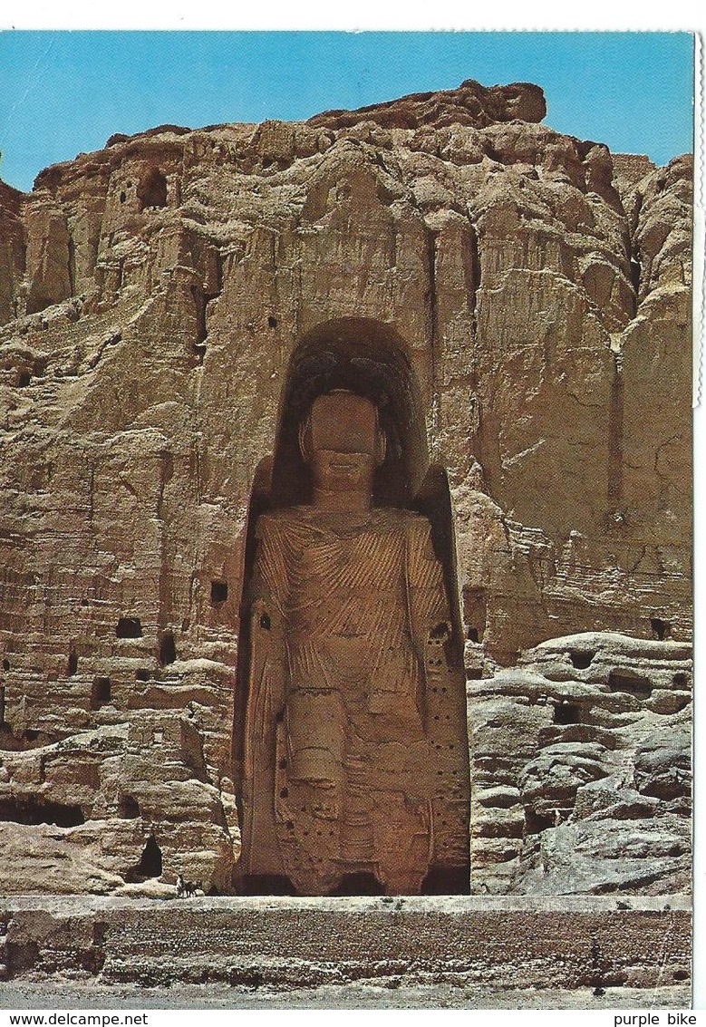 Afghanistan Bamiyan The Great Buddha Bouddha  53 M High  Bamiyan   Cpsm TBE Tmbrée écrite 1974 - Afghanistan