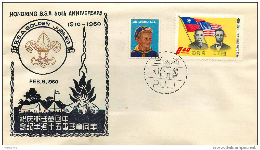 TAIWAN - Republic Of China 1960 Golden Jamboree  Commemorative Cover - Cub Scout Label - Autres & Non Classés
