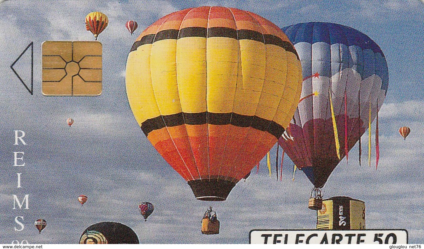 TELECARTE 50...16e CHAMPIONNAT DE FRANCE DE MONTGOLFIERES...REIMS 90 - 50 Unités   