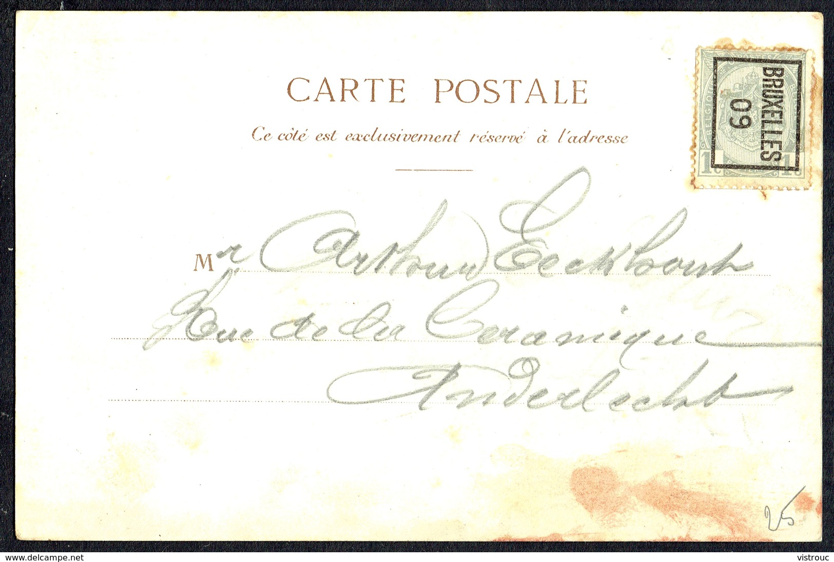 CP Avec  PREO " BRUXELLES 09 ". - Roller Precancels 1900-09