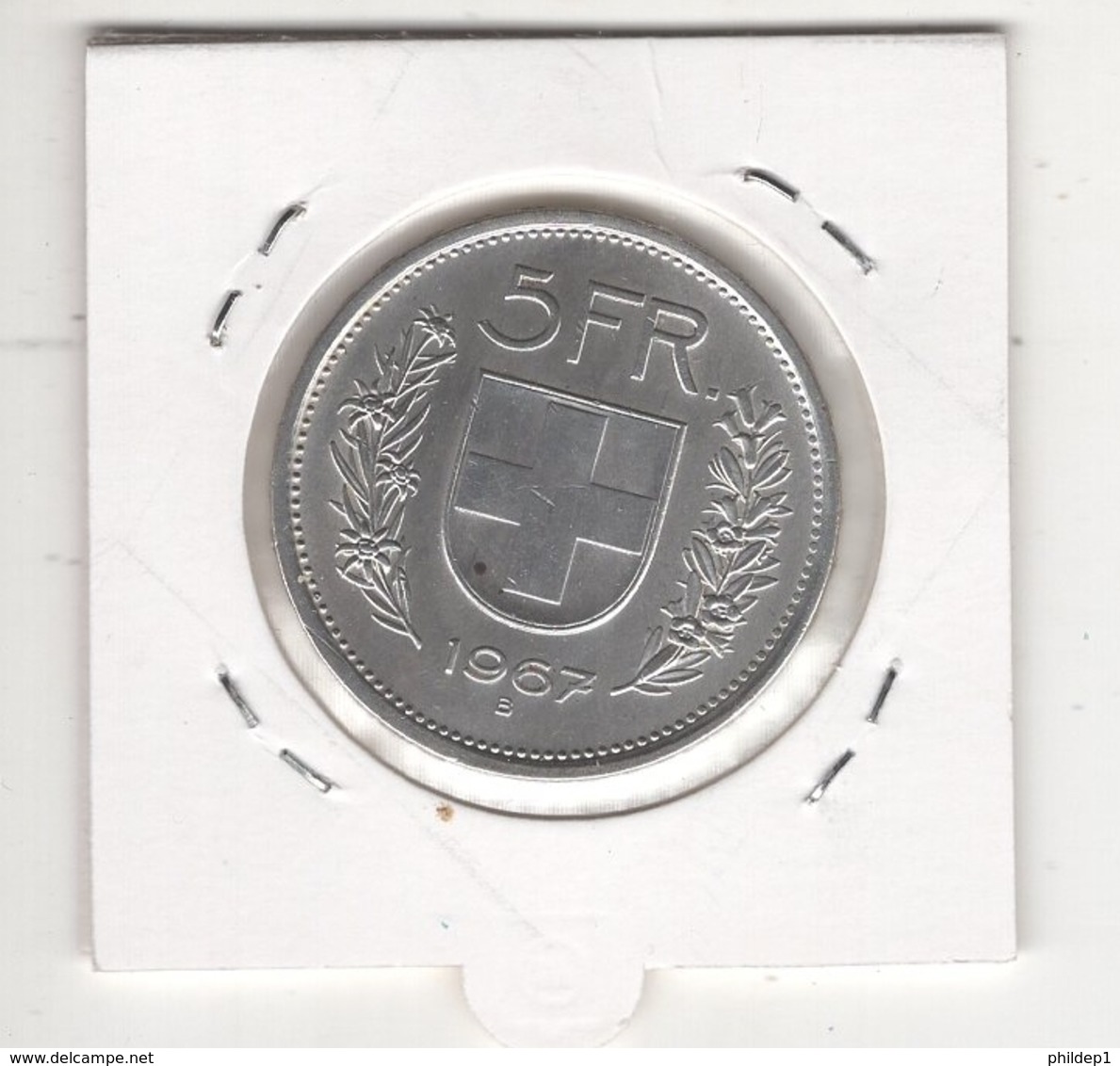 Suisse. 5 FS 1967 B. Pièce En Argent à 835/1000. 15,20 Gr = 12,525 Gr Ag Pur. Diam 31,45 Mm. SUPERBE - Other & Unclassified