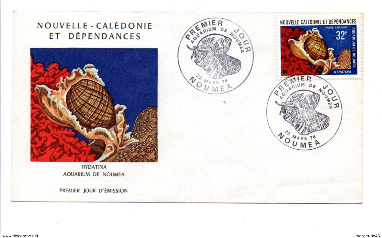 NOUVELLE CALEDONIE FDC 1974 (PA151) COQUILLAGE - FDC