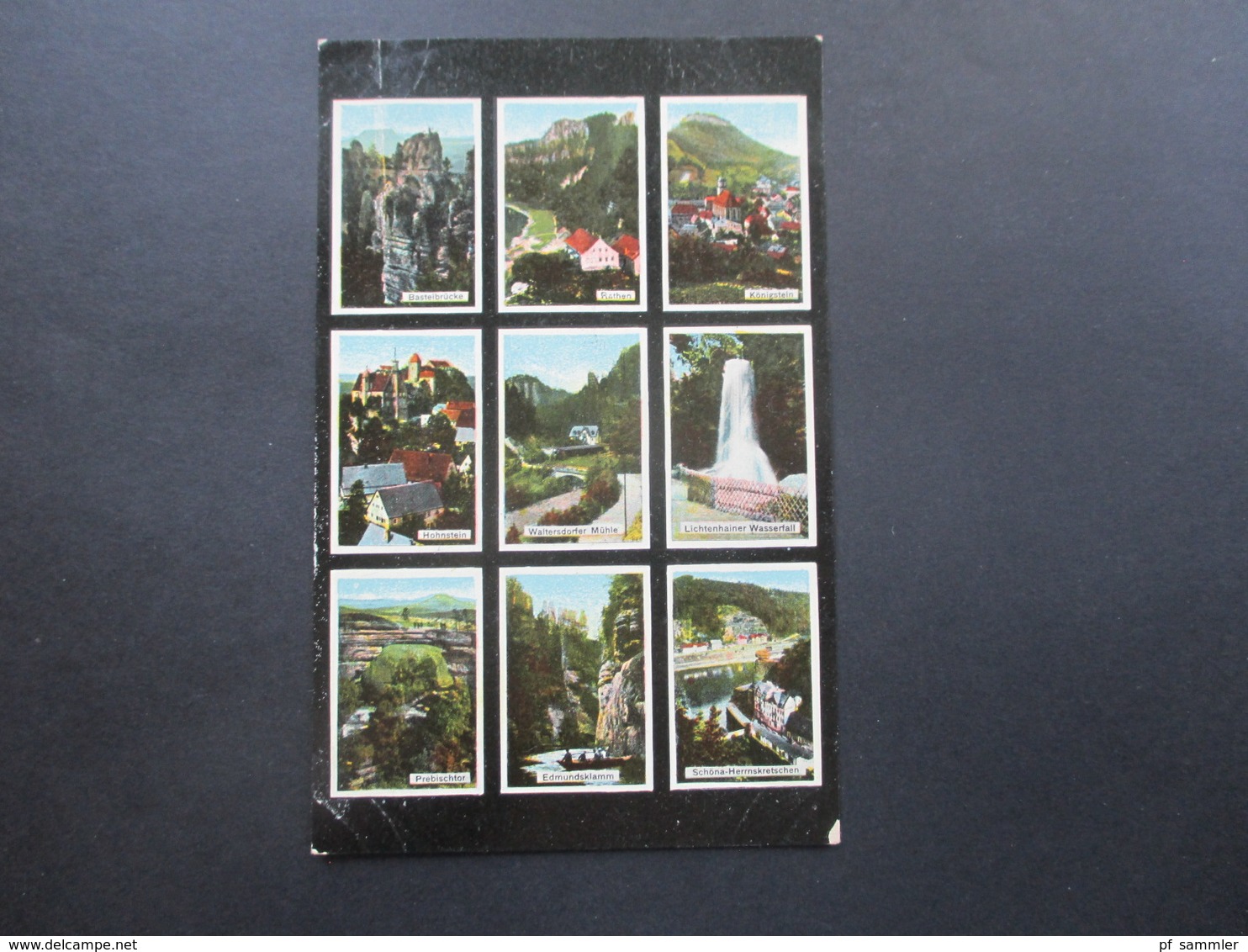 AK Um 1910 Sächsische Schweiz Mehrbildkarte. Hohnstein / Prebischtor / Edmundsklamm / Basteibrücke Usw... - Hohnstein (Saechs. Schweiz)