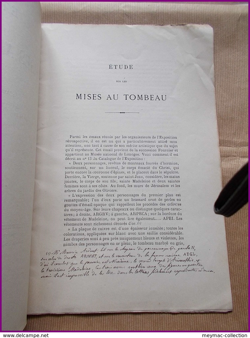 LIMOUSIN ABBE LECLER ETUDE MISES AU TOMBEAU 1888 DUCOURTIEUX LIMOGES Curé De Compreignac - Limousin
