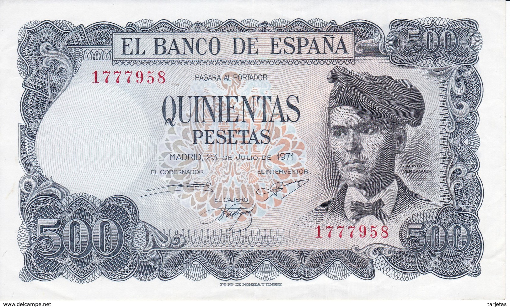 BILLETE DE ESPAÑA DE 500 PTAS DEL AÑO 1971 SIN SERIE EN CALIDAD EBC (XF) (BANKNOTE) - 500 Pesetas