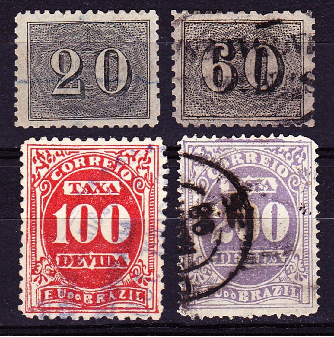 Brasilien 1849, 20 & 60 Reis + Steuermarken - Used Stamps