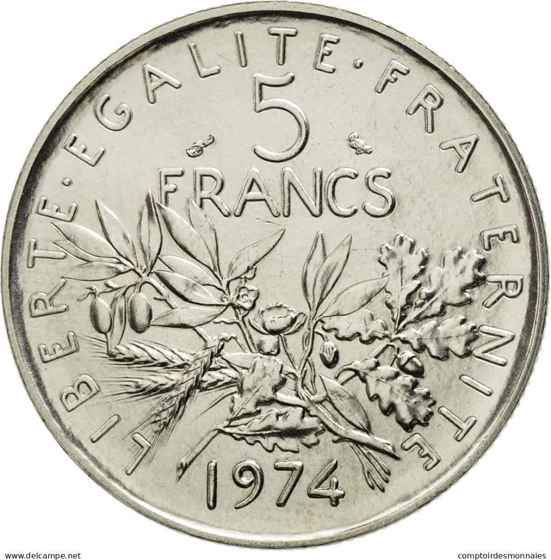 Monnaie, France, Semeuse, 5 Francs, 1974, Paris, FDC, Nickel Clad Copper-Nickel - J. 5 Francs