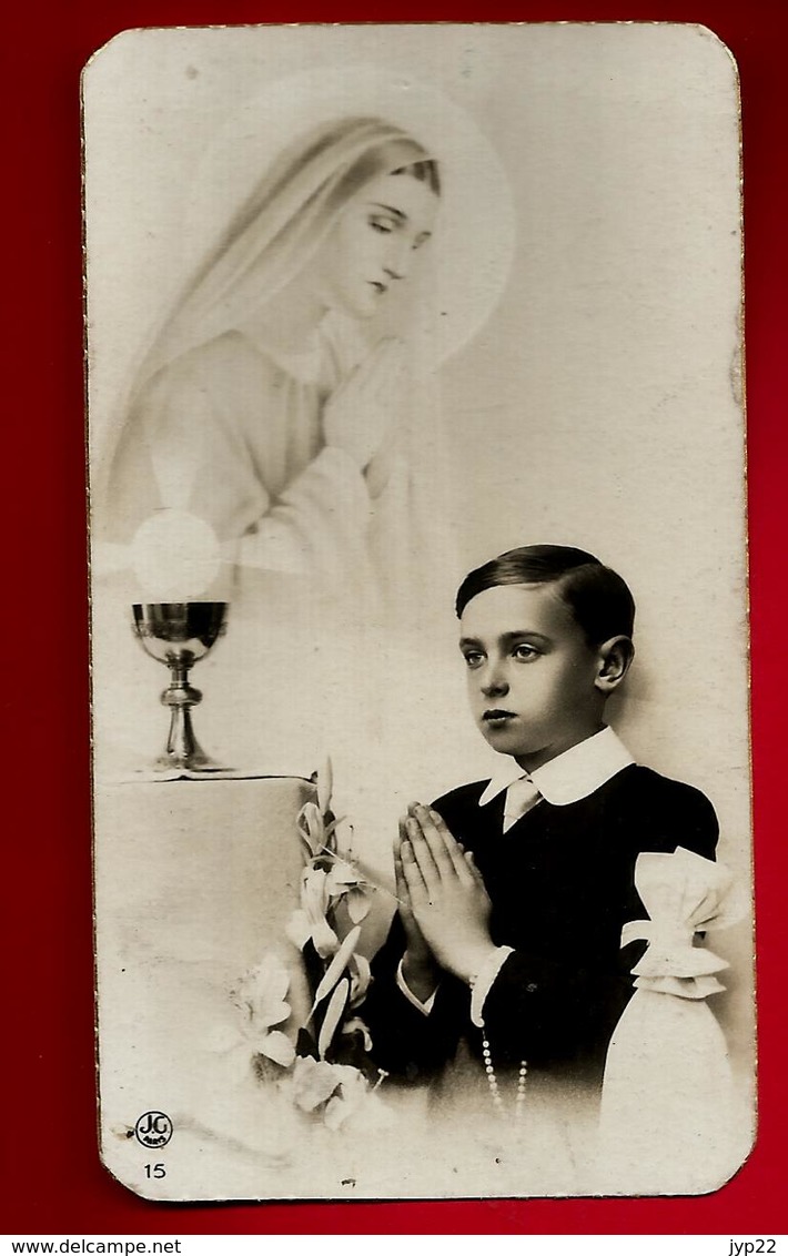 Image Pieuse Holy Card Communion Jacques Riou Eglise De L' Ile Tudy 17-05-1947 - Ed J.G. 15 Lib Guivarch Quimper - Images Religieuses