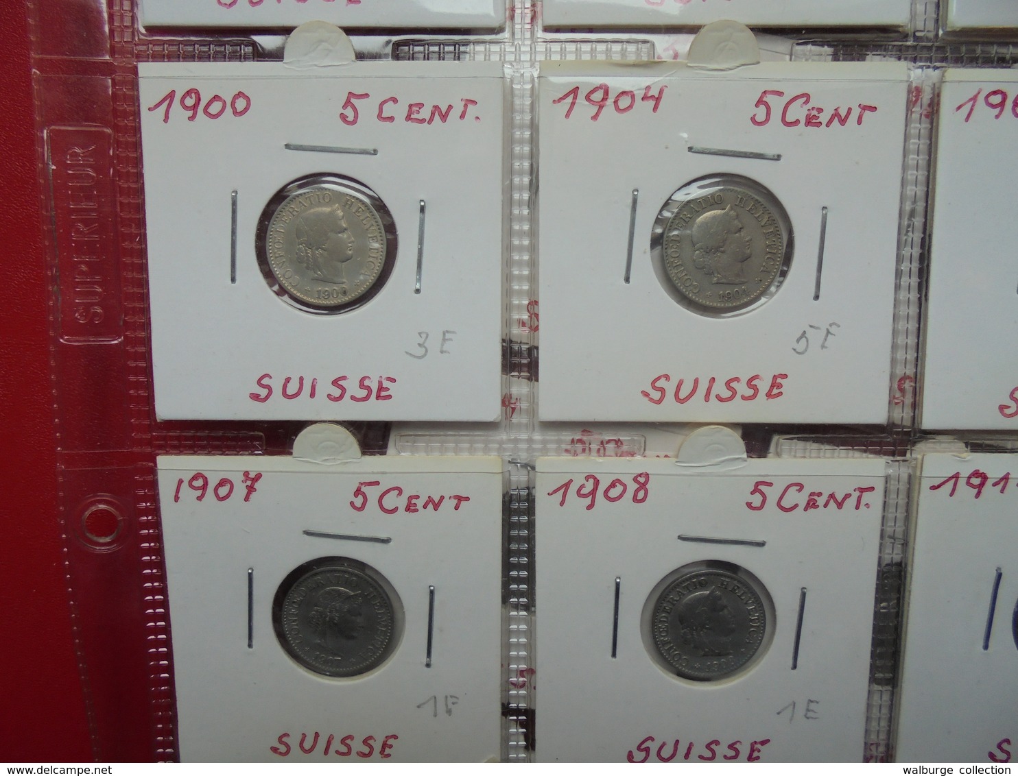 SUISSE 1880-2000 LOT DE 44 MONNAIES DATES DIFFERENTES DE 5 CENTS. - Vrac - Monnaies