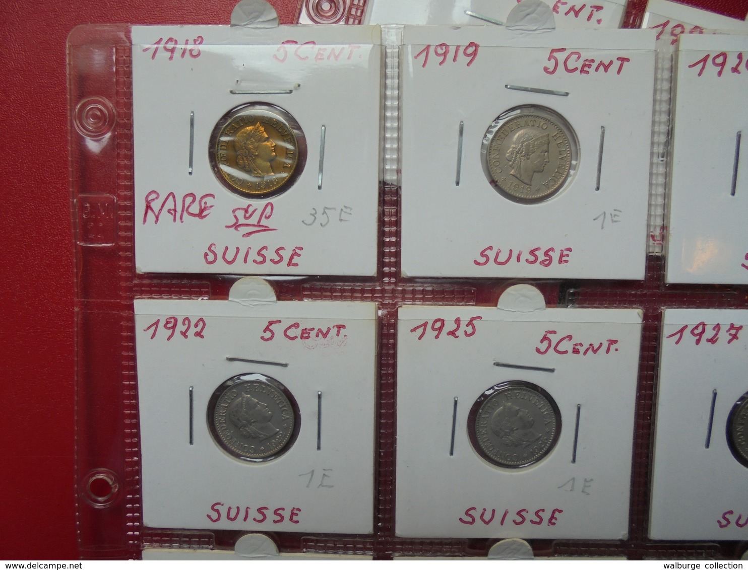 SUISSE 1880-2000 LOT DE 44 MONNAIES DATES DIFFERENTES DE 5 CENTS.